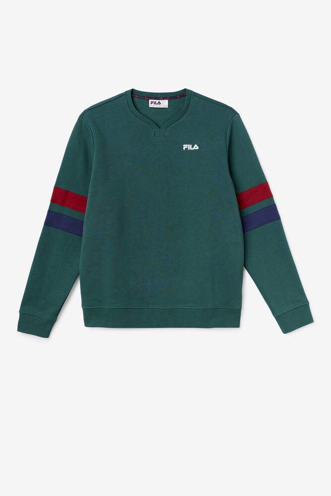 Fila Sweatshirt Mens Green Faneel Crew - Ireland 46015-XRAJ